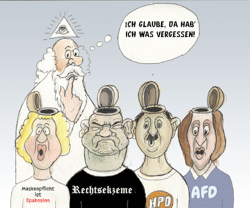 Cartoon: Etwas vergessen (medium) by Bert Kohl tagged querdenker,impfgegner