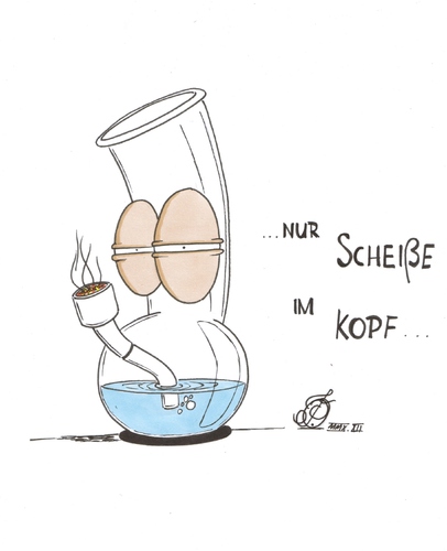 Cartoon: ...nur Scheiße im Lopf (medium) by The Illustrator tagged dope,gras,haschisch,drugs,bong