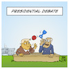 Cartoon: Presidential Debate (small) by Timo Essner tagged donald,trump,joe,biden,presidential,debate,president,us,elections,muppet,show,shitshow,kindergarten,kindergarden,tv,discussion,right,wing,white,supremacy,mute,button,cartoon,timo,essner