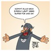 Cartoon: Terror-Werber in Deutschland (small) by Timo Essner tagged terror,werber,is,daesh,deutschland,salafismus,salafisten,verfassungsschutz,polizei,ermittlungsbehörden,terrorismus,extremismus,rekruten,cartoon,timo,essner