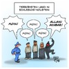 Cartoon: Terroristen in SH (small) by Timo Essner tagged terroristen,sh,schleswig,holstein,terror,verdächtige,gsg9,flüchtlinge,flüchtlingesheime,cartoon,timo,essner