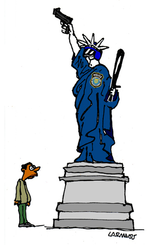 Cartoon: Police State (medium) by Carma tagged usaa,apolice,racism