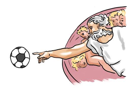 Cartoon: Die Hand Gottes (medium) by Ralf Conrad tagged maradonna,die,hand,gottes