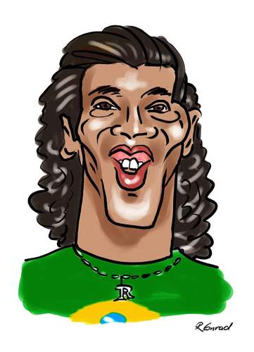 Cartoon: Ronaldhino (medium) by Ralf Conrad tagged ronaldhino,brasilien,fußball