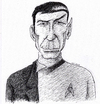 Cartoon: Leonard Nimoy (small) by Uliwood tagged mr,spock,enterprise,star,trek,actor,schauspieler,portrait,karikatur,hommage