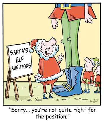 Cartoon: TP0247christmas (medium) by comicexpress tagged christmas,santa,claus,elf,elves,workshop,job,application,audition,tall,shirt,dwarf