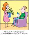 Cartoon: TP0077gardening (small) by comicexpress tagged plant,plants,gardening,gardener,vegetation,bush,fern,soaking,shut,up,rude,manners