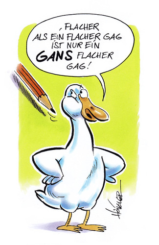 Cartoon: Gans flacher Gag (medium) by Hoevelercomics tagged gans,goose,kalauer