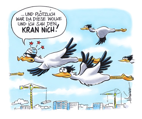 Cartoon: Kranich (medium) by Hoevelercomics tagged kranich,zugvögel,kraniche,birds