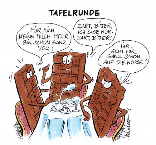 Cartoon: Tafelrunde (medium) by Hoevelercomics tagged schokolade