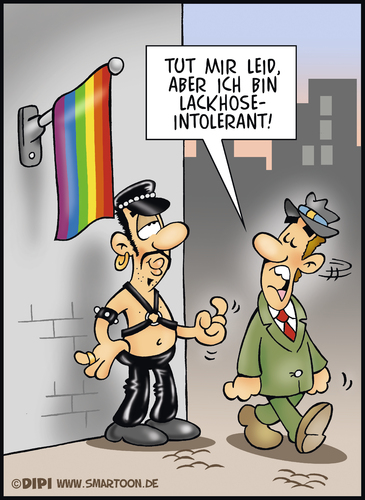 Cartoon: Toleranz (medium) by DIPI tagged intoleranz,gay,leder,lack,toleranz,toleranz,lack,leder,gay,intoleranz
