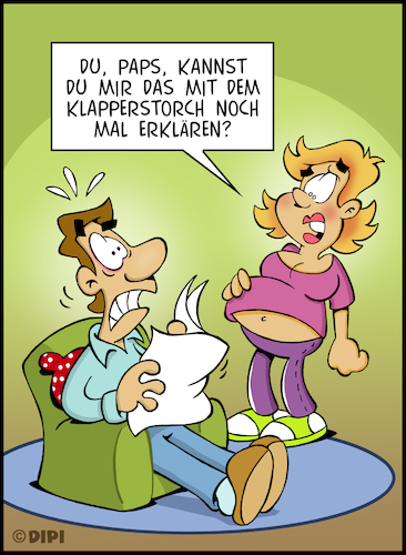 Cartoon: Vaterfreuden (medium) by DIPI tagged vater,tochter,schwanger,kind,storch,liebe,vatertag,vater,tochter,schwanger,kind,storch,liebe,vatertag