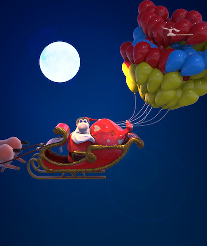 Cartoon: Ohne Worte (medium) by Rüsselhase tagged weihnachten,luftballon,santaclaus,cartoon,funny