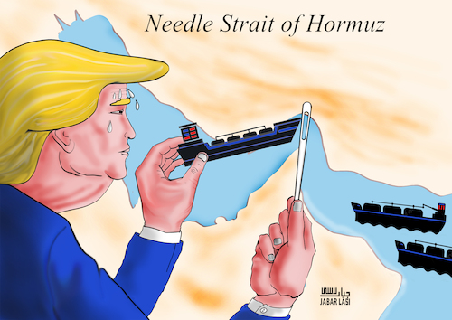 Cartoon: strait of hormuz (medium) by jabar tagged trump