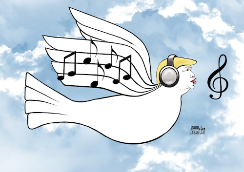 Cartoon: trumps peace (medium) by jabar tagged trump