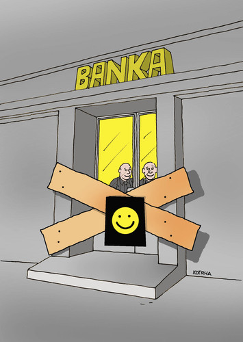 Cartoon: banksmile (medium) by Lubomir Kotrha tagged money,bank,eu,euro,dollar,crisis,cyprus