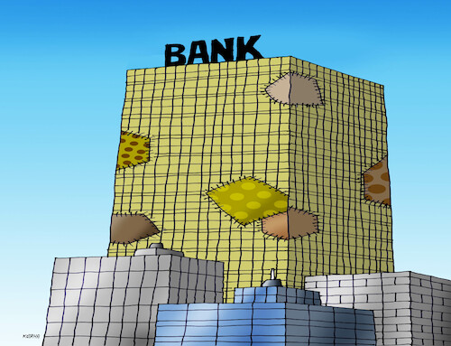 Cartoon: bankzaplat23 (medium) by Lubomir Kotrha tagged banks,crisis,crash,banks,crisis,crash