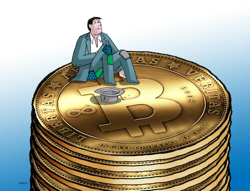 Cartoon: bitzobro (medium) by Lubomir Kotrha tagged bitcoin,bitcoin