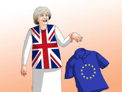 Cartoon: breximay (medium) by Lubomir Kotrha tagged brexit,united,kingdom,libra,eu,euro,dollar