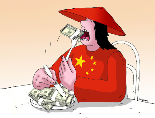 Cartoon: chinaobed (medium) by Lubomir Kotrha tagged china,world,china,world