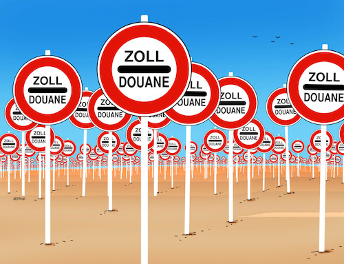 Cartoon: clozoll (medium) by Lubomir Kotrha tagged usa,europe,world,trade,war,clo,zoll,douanne