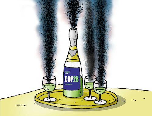 Cartoon: copvino (medium) by Lubomir Kotrha tagged cop26,glasgow,2021,climate,world,cop26,glasgow,2021,climate,world