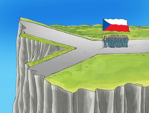 Cartoon: czcesty (medium) by Lubomir Kotrha tagged czech,parliamentary,elections,2017,andrej,babis,ano,eu