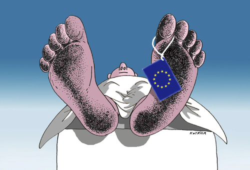 Cartoon: euendend (medium) by Lubomir Kotrha tagged eu,crisis