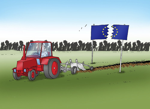 Cartoon: eurbrazda (medium) by Lubomir Kotrha tagged refugees,europe,afrika,germany,merkel,world