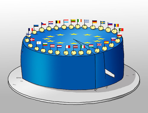 Cartoon: eutorta (medium) by Lubomir Kotrha tagged eu,euro,britania,libra,brexit,boris,johnson