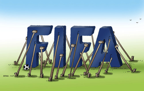Cartoon: fifapad (medium) by Lubomir Kotrha tagged fifa,corruption,world,football,blatter