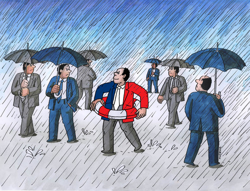 Cartoon: francerain (medium) by Lubomir Kotrha tagged france,vote,elections,marine,le,pen,national,hollande,sarkozy