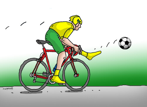 Cartoon: futcyklist (medium) by Lubomir Kotrha tagged football,football