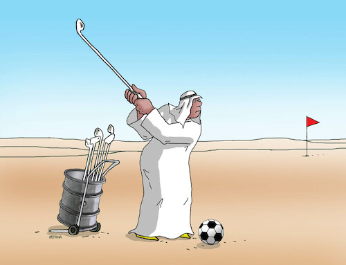 Cartoon: futsejk (medium) by Lubomir Kotrha tagged qatar,football,championships,qatar,football,championships