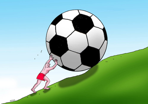 Cartoon: futsizyf (medium) by Lubomir Kotrha tagged sport,soccer,sizyfos,sport,soccer,sizyfos