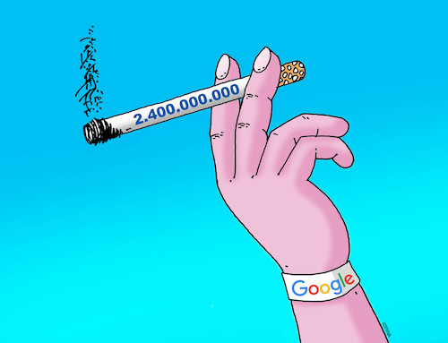Cartoon: googlecig (medium) by Lubomir Kotrha tagged google
