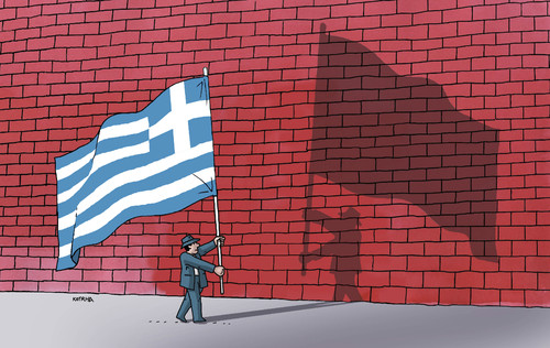 Cartoon: greshadows (medium) by Lubomir Kotrha tagged greece,election,europa,eu,euro,syriza