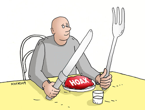 Cartoon: hoaxbif (medium) by Lubomir Kotrha tagged hoax,hoax
