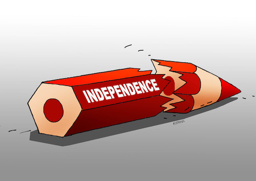 Cartoon: indepencil (medium) by Lubomir Kotrha tagged catalonia,independence,spain,europa,barcelona,madrid