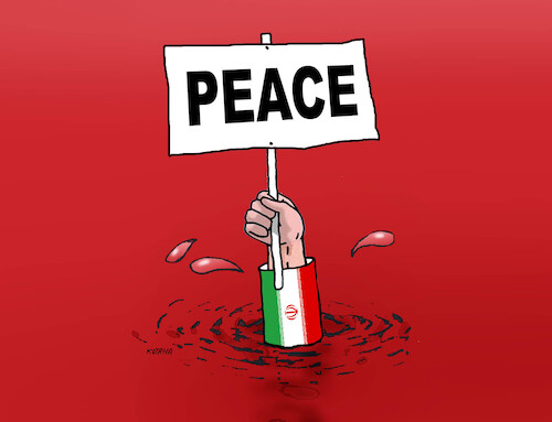 Cartoon: iranred (medium) by Lubomir Kotrha tagged israel,usa,iran,war,israel,usa,iran,war