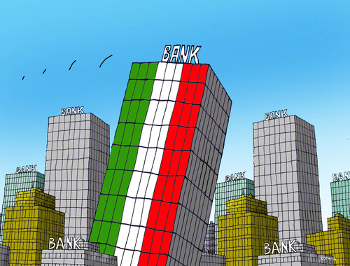 Cartoon: itabank (medium) by Lubomir Kotrha tagged italy,referendum,matteo,renzi,eu,europa,world