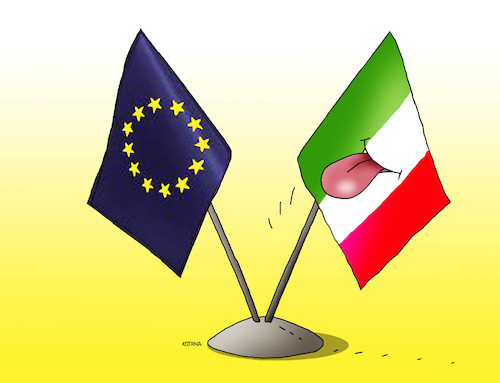 Cartoon: italexit (medium) by Lubomir Kotrha tagged eu,euro,italy,lira,europe,world,elections,conti