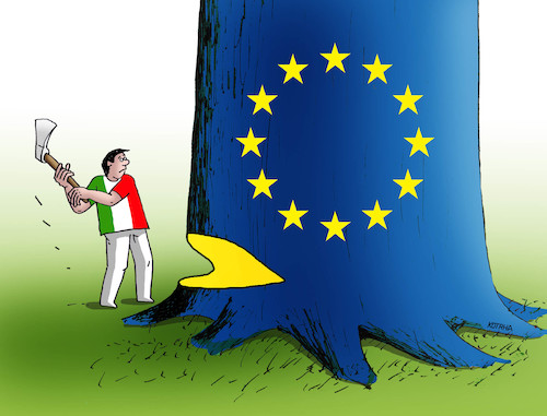 Cartoon: italrubac (medium) by Lubomir Kotrha tagged eu,euro,italy,lira,europe,world,elections,conti