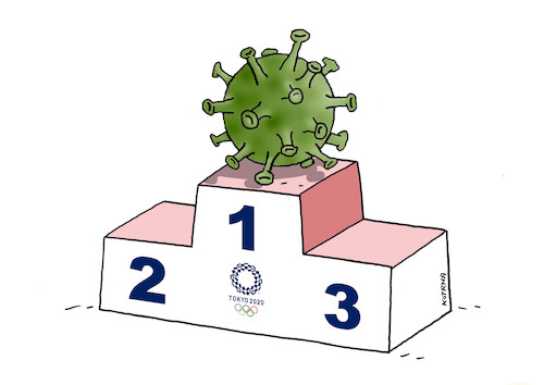Cartoon: korolymp (medium) by Lubomir Kotrha tagged coronavirus,covid,19,pandemics