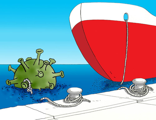 Cartoon: koroparking (medium) by Lubomir Kotrha tagged covid,vaccine,covid,vaccine