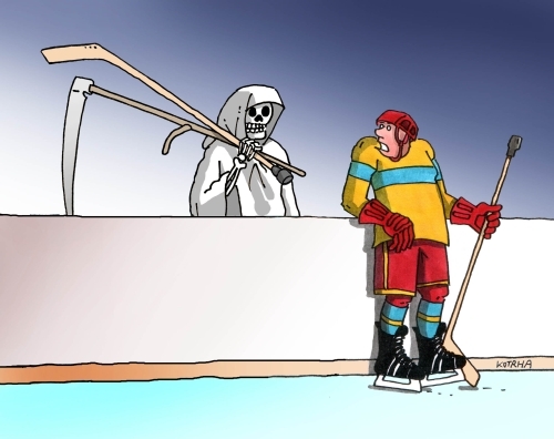 Cartoon: kosahok (medium) by Lubomir Kotrha tagged ice,hockey