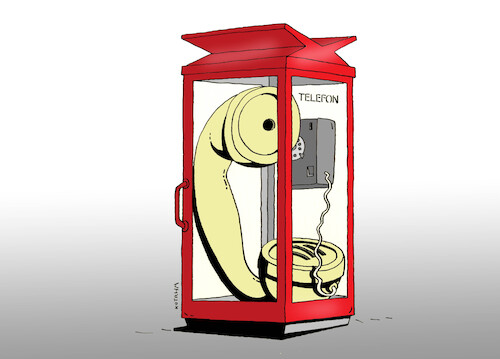 Cartoon: maxitel-far (medium) by Lubomir Kotrha tagged telefone,mobil,phone,telefone,mobil,phone