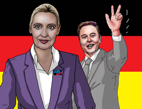 Cartoon: muskafd2 (medium) by Lubomir Kotrha tagged germany,elections,cdu,spd,afd,germany,elections,cdu,spd,afd