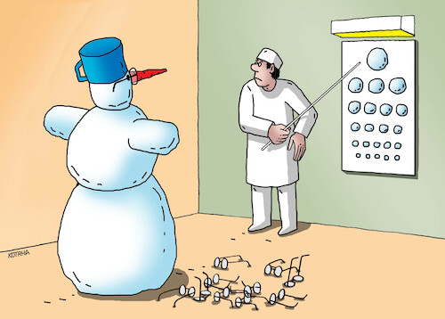 Cartoon: ocnosnehul (medium) by Lubomir Kotrha tagged winter,frost,the,snow,snowmen,winter,frost,the,snow,snowmen