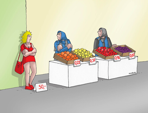 Cartoon: predajna-far (medium) by Lubomir Kotrha tagged marketplace,marketplace